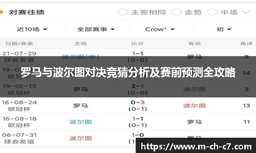 罗马与波尔图对决竞猜分析及赛前预测全攻略