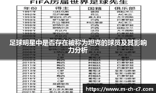 足球明星中是否存在被称为坦克的球员及其影响力分析